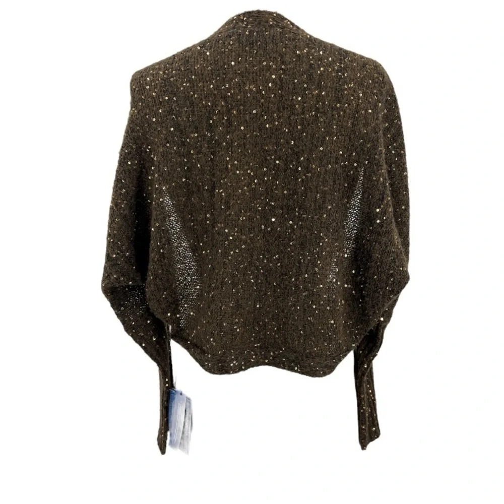 Simply, Vera cape scarf, brown with gold granites New holidays evening